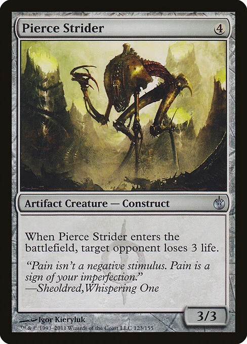 Pierce Strider, carta Magic di tipo Artifact Creature — Phyrexian Construct illustrata da Igor Kieryluk