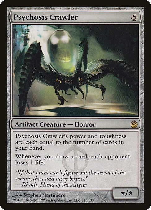 Psychosis Crawler, carta Magic di tipo Artifact Creature — Phyrexian Horror illustrata da Stephan Martiniere