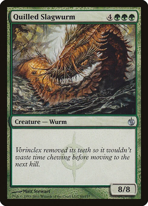 Quilled Slagwurm, carta Magic di tipo Creature — Phyrexian Wurm illustrata da Matt Stewart