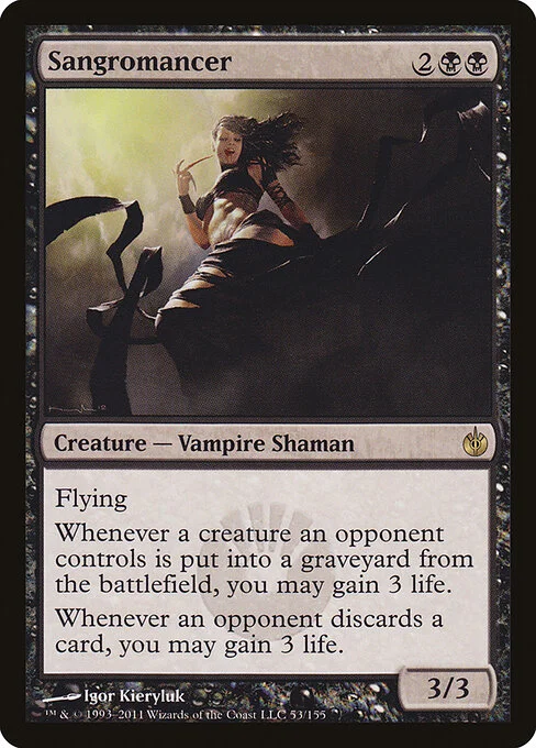 Sangromancer, carta Magic di tipo Creature — Vampire Shaman illustrata da Igor Kieryluk