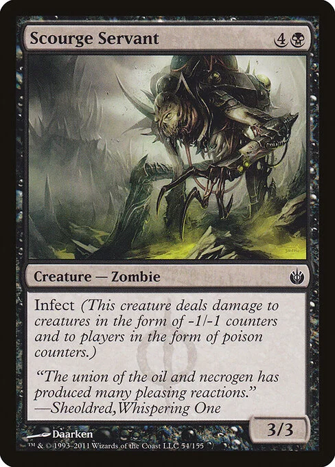 Scourge Servant, carta Magic di tipo Creature — Phyrexian Zombie illustrata da Daarken