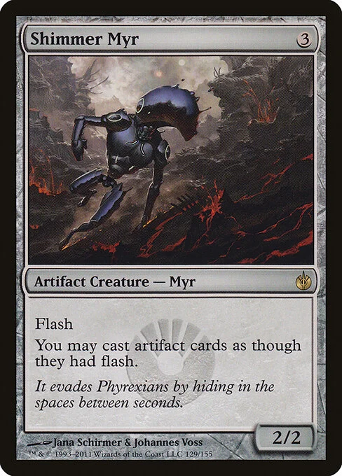 Shimmer Myr, carta Magic di tipo Artifact Creature — Myr illustrata da Jana Schirmer & Johannes Voss