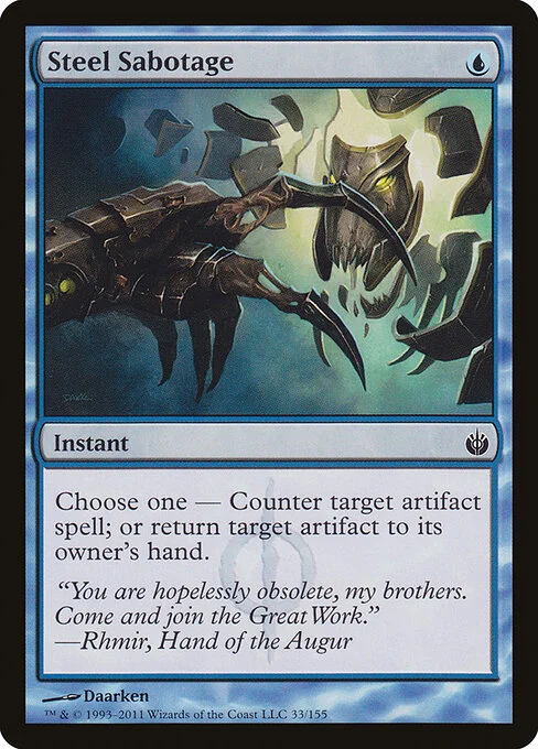 Steel Sabotage, carta Magic di tipo Instant illustrata da Daarken