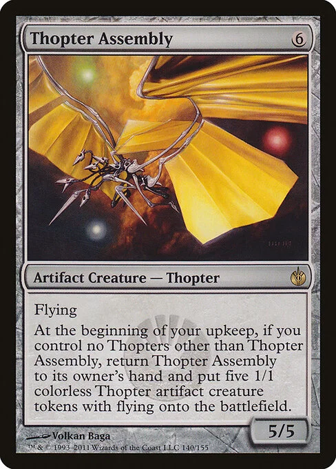 Thopter Assembly, carta Magic di tipo Artifact Creature — Thopter illustrata da Volkan Baǵa