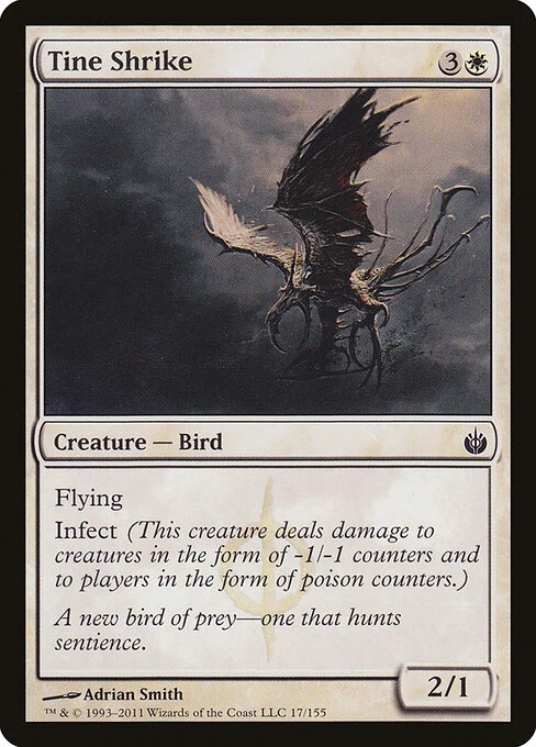 Tine Shrike, carta Magic di tipo Creature — Phyrexian Bird illustrata da Adrian Smith