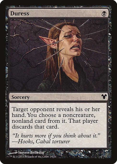Duress, carta Magic di tipo Sorcery illustrata da Steven Belledin