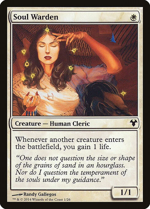 Soul Warden, carta Magic di tipo Creature — Human Cleric illustrata da Randy Gallegos