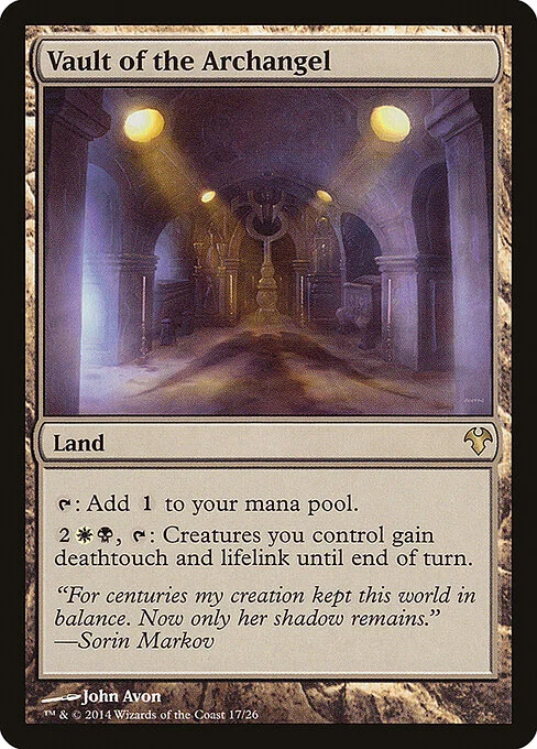Vault of the Archangel, carta Magic di tipo Land illustrata da John Avon