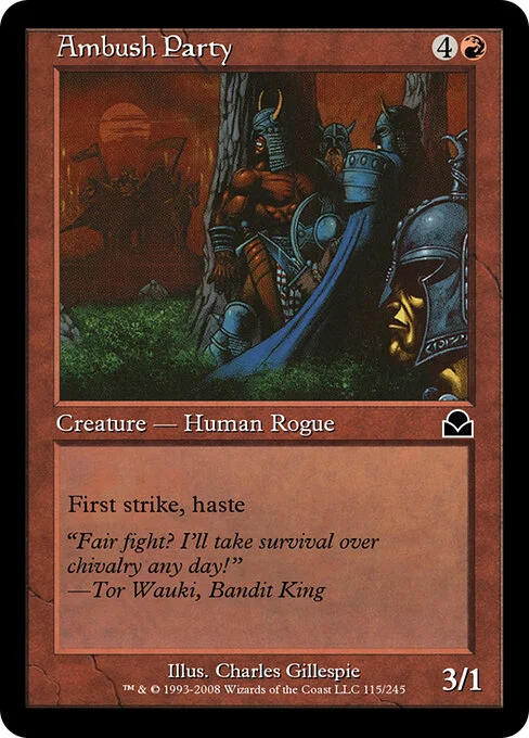 Ambush Party, carta Magic di tipo Creature — Human Rogue illustrata da Charles Gillespie