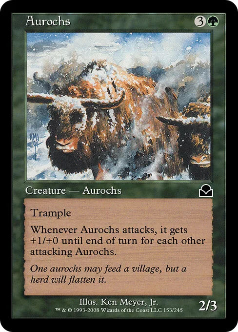 Aurochs, carta Magic di tipo Creature — Aurochs illustrata da Ken Meyer, Jr.