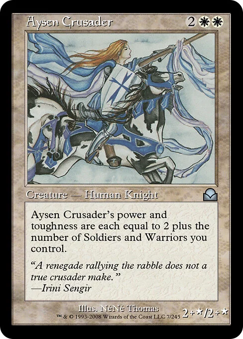 Aysen Crusader, carta Magic di tipo Creature — Human Knight illustrata da NéNé Thomas