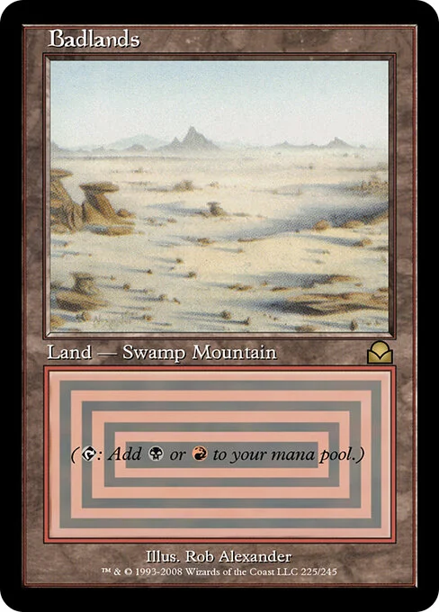 Badlands, carta Magic di tipo Land — Swamp Mountain illustrata da Rob Alexander