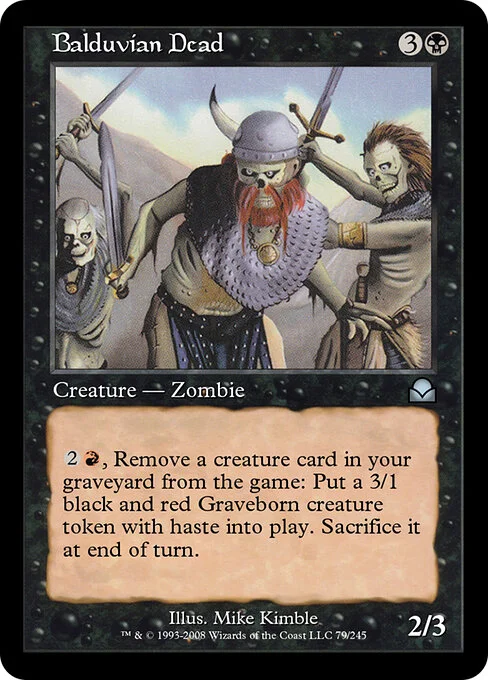 Balduvian Dead, carta Magic di tipo Creature — Zombie illustrata da Mike Kimble
