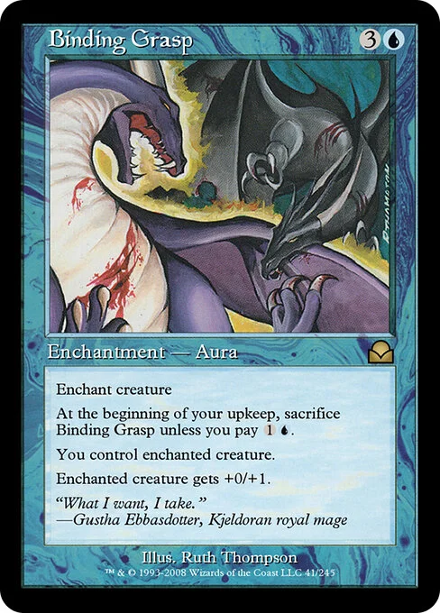 Binding Grasp, carta Magic di tipo Enchantment — Aura illustrata da Ruth Thompson