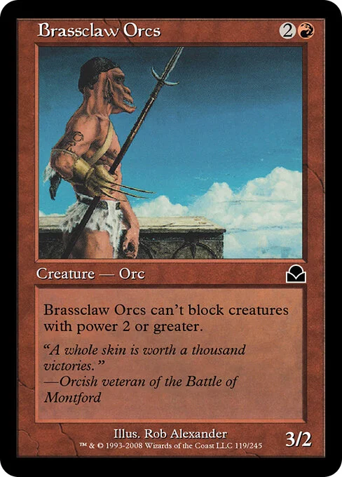 Brassclaw Orcs, carta Magic di tipo Creature — Orc illustrata da Rob Alexander