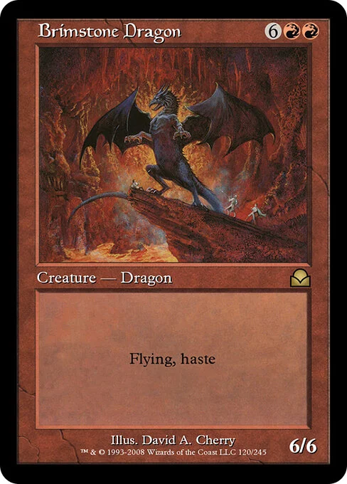 Brimstone Dragon, carta Magic di tipo Creature — Dragon illustrata da David A. Cherry