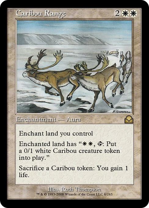 Caribou Range, carta Magic di tipo Enchantment — Aura illustrata da Ruth Thompson
