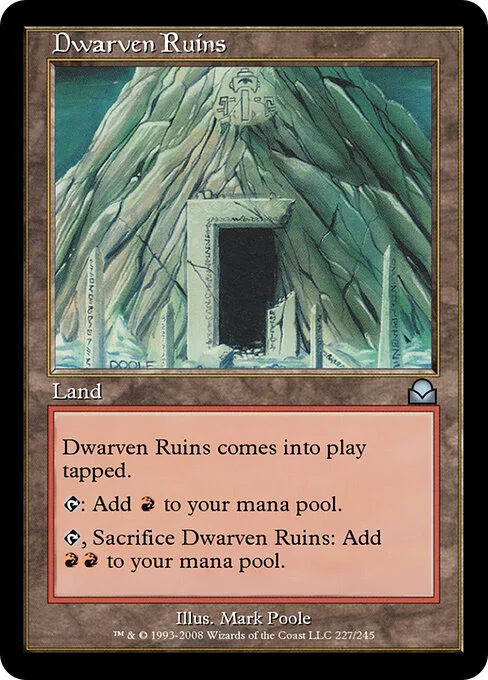 Dwarven Ruins, carta Magic di tipo Land illustrata da Mark Poole