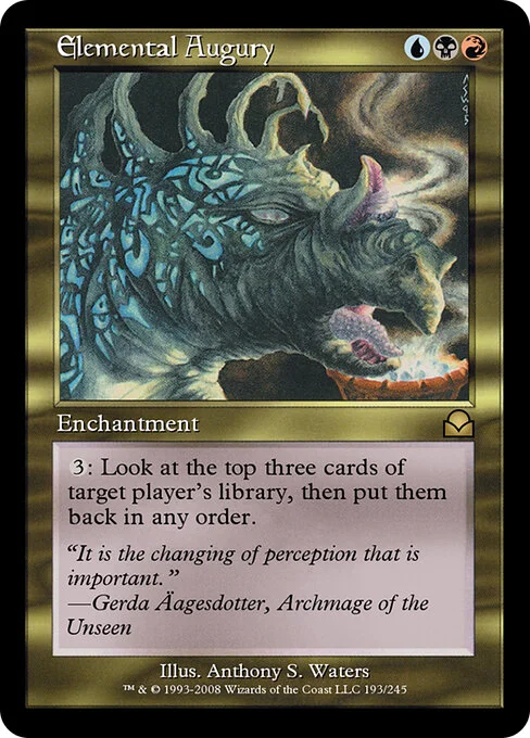 Elemental Augury, carta Magic di tipo Enchantment illustrata da Anthony S. Waters