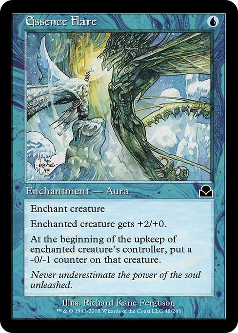 Essence Flare, carta Magic di tipo Enchantment — Aura illustrata da Richard Kane Ferguson
