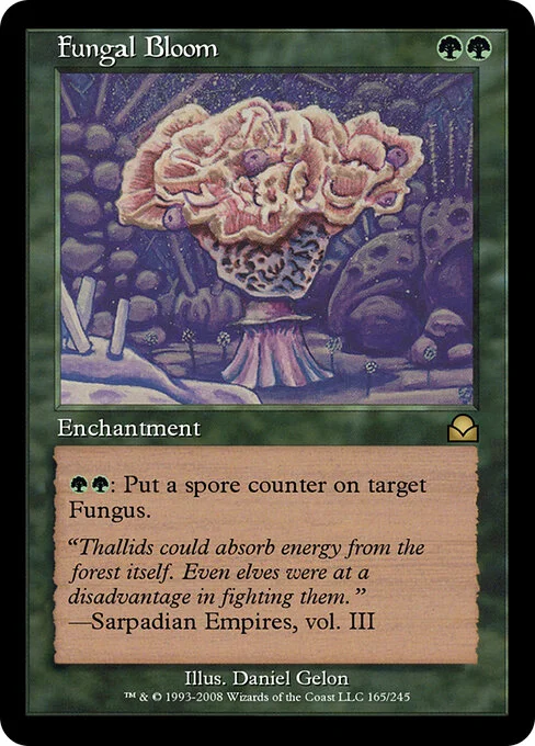 Fungal Bloom, carta Magic di tipo Enchantment illustrata da Daniel Gelon