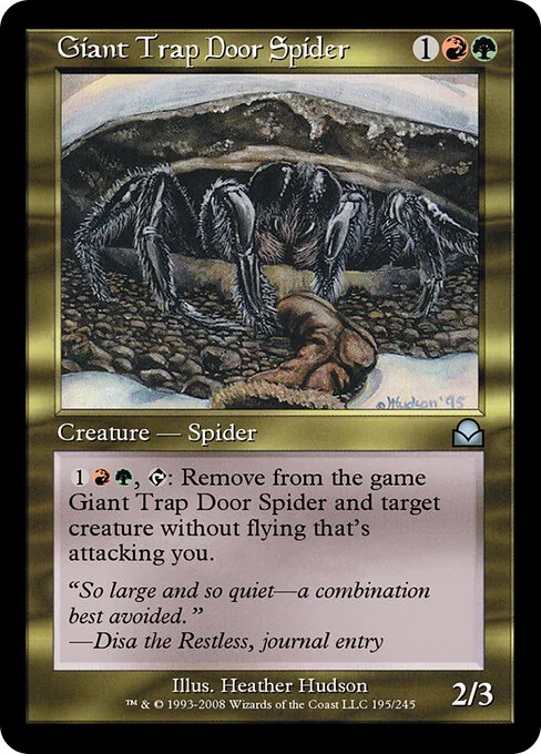 Giant Trap Door Spider, carta Magic di tipo Creature — Spider illustrata da Heather Hudson