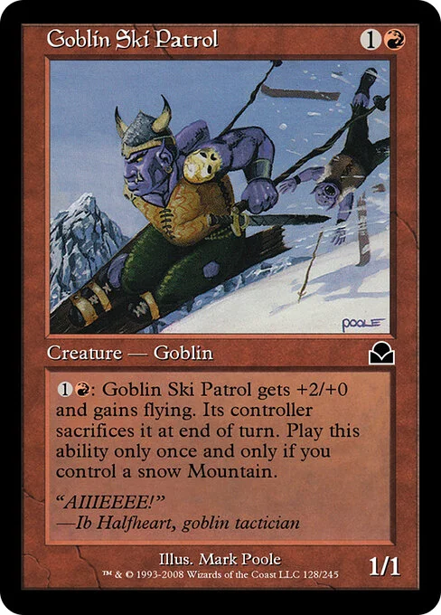Goblin Ski Patrol, carta Magic di tipo Creature — Goblin illustrata da Mark Poole