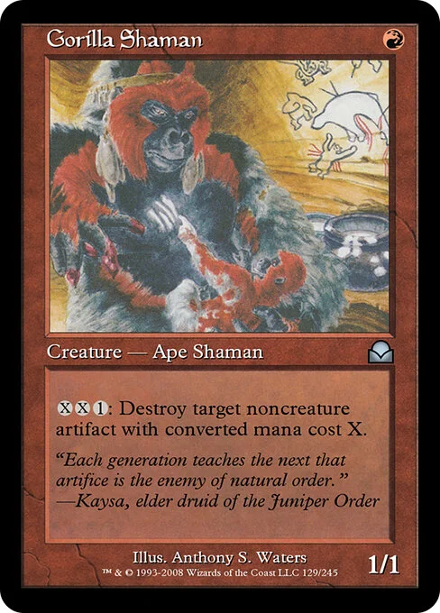 Gorilla Shaman, carta Magic di tipo Creature — Ape Shaman illustrata da Anthony S. Waters