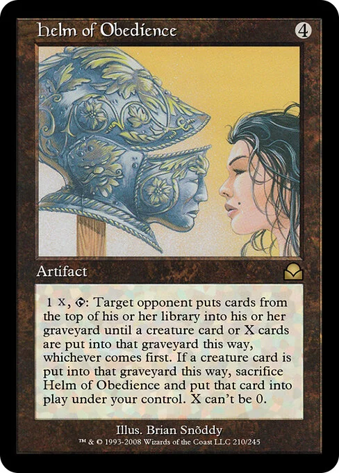 Helm of Obedience, carta Magic di tipo Artifact illustrata da Brian Snõddy