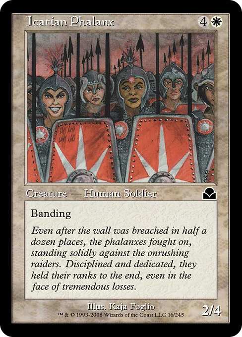 Icatian Phalanx, carta Magic di tipo Creature — Human Soldier illustrata da Kaja Foglio