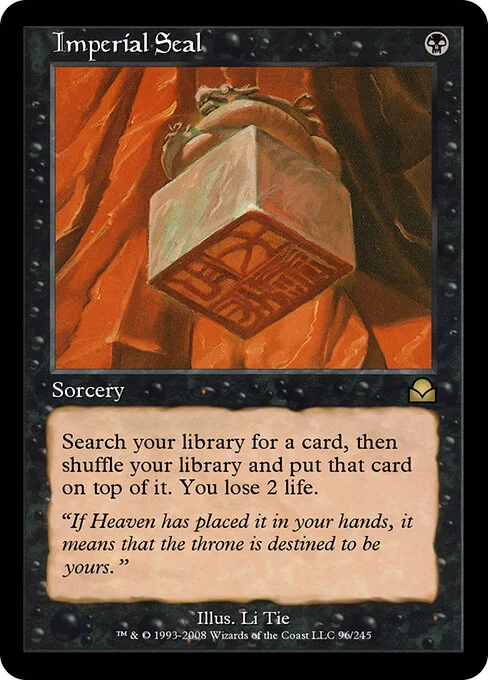 Imperial Seal, carta Magic di tipo Sorcery illustrata da Li Tie