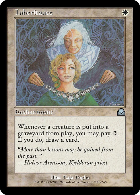 Inheritance, carta Magic di tipo Enchantment illustrata da Kaja Foglio