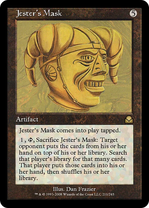 Jester's Mask, carta Magic di tipo Artifact illustrata da Dan Frazier
