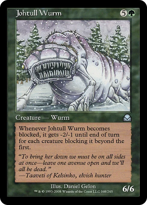 Johtull Wurm, carta Magic di tipo Creature — Wurm illustrata da Daniel Gelon