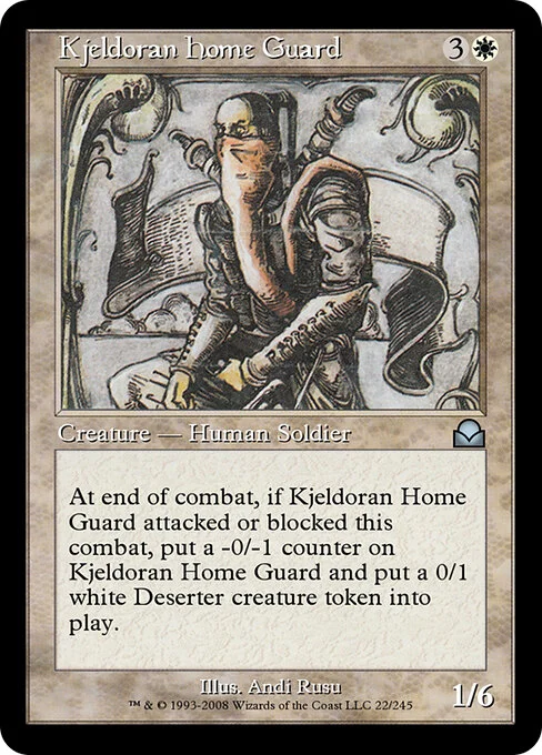 Kjeldoran Home Guard, carta Magic di tipo Creature — Human Soldier illustrata da Andi Rusu