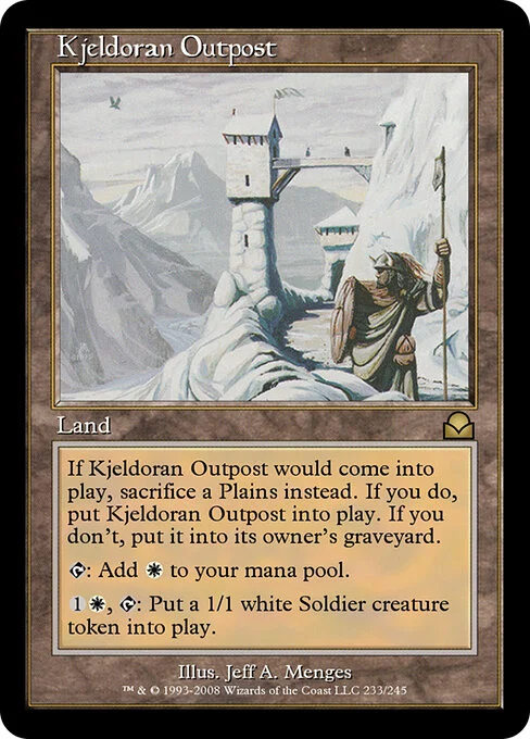 Kjeldoran Outpost, carta Magic di tipo Land illustrata da Jeff A. Menges
