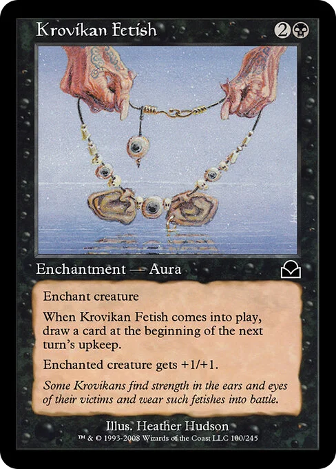 Krovikan Fetish, carta Magic di tipo Enchantment — Aura illustrata da Heather Hudson