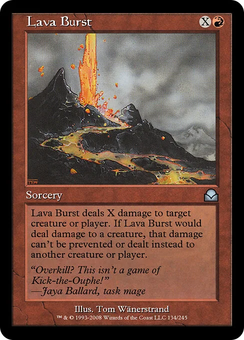 Lava Burst, carta Magic di tipo Sorcery illustrata da Tom Wänerstrand