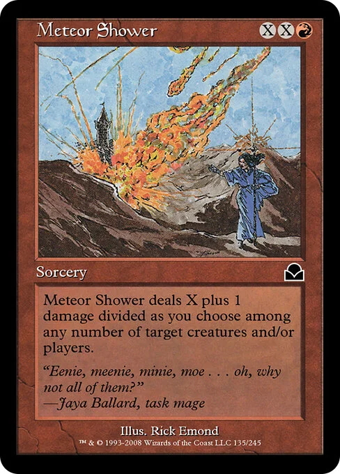 Meteor Shower, carta Magic di tipo Sorcery illustrata da Rick Emond