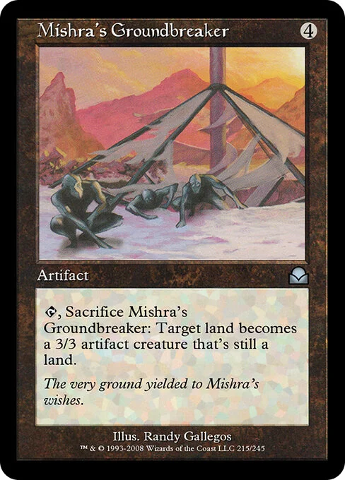 Mishra's Groundbreaker, carta Magic di tipo Artifact illustrata da Randy Gallegos