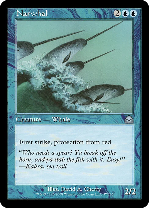 Narwhal, carta Magic di tipo Creature — Whale illustrata da David A. Cherry