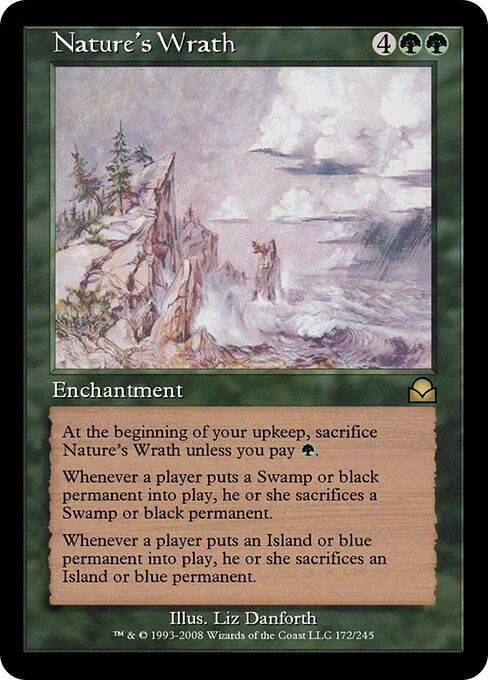 Nature's Wrath, carta Magic di tipo Enchantment illustrata da Liz Danforth