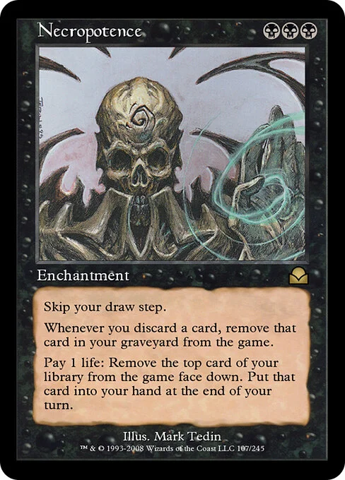 Necropotence, carta Magic di tipo Enchantment illustrata da Mark Tedin