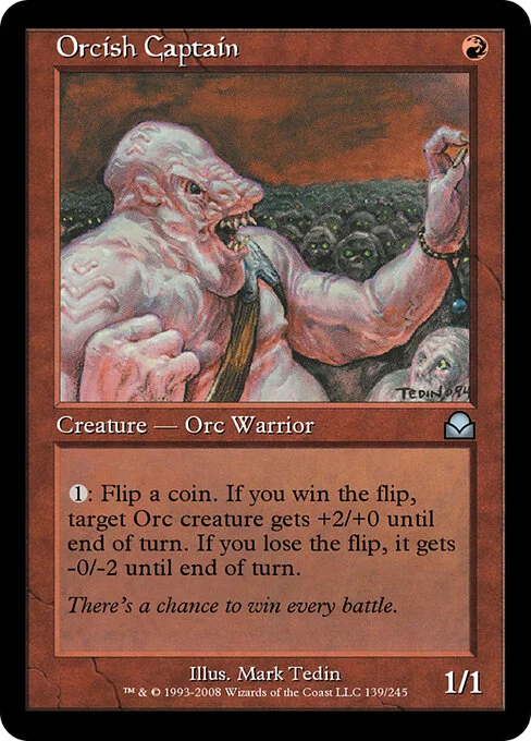 Orcish Captain, carta Magic di tipo Creature — Orc Warrior illustrata da Mark Tedin
