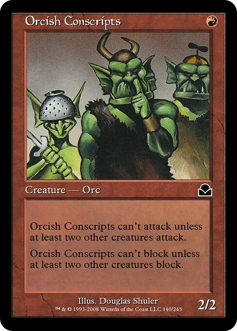 Orcish Conscripts, carta Magic di tipo Creature — Orc illustrata da Douglas Shuler