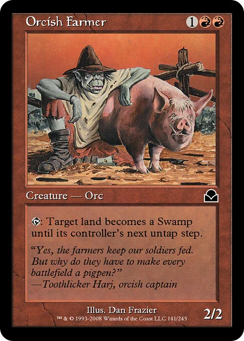 Orcish Farmer, carta Magic di tipo Creature — Orc illustrata da Dan Frazier