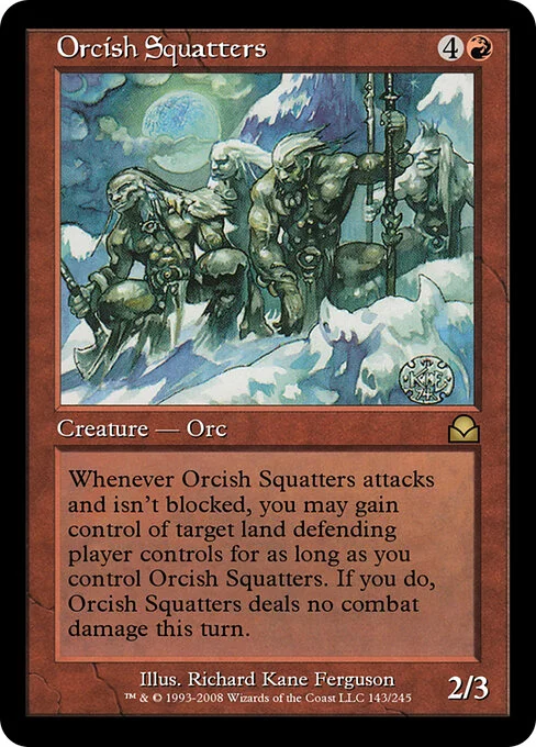 Orcish Squatters, carta Magic di tipo Creature — Orc illustrata da Richard Kane Ferguson