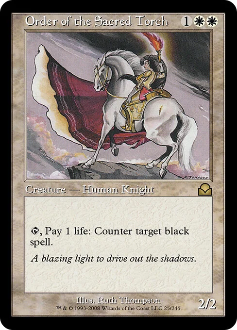Order of the Sacred Torch, carta Magic di tipo Creature — Human Knight illustrata da Ruth Thompson