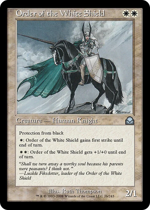 Order of the White Shield, carta Magic di tipo Creature — Human Knight illustrata da Ruth Thompson
