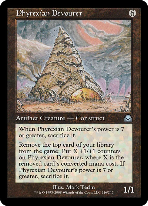 Phyrexian Devourer, carta Magic di tipo Artifact Creature — Phyrexian Construct illustrata da Mark Tedin